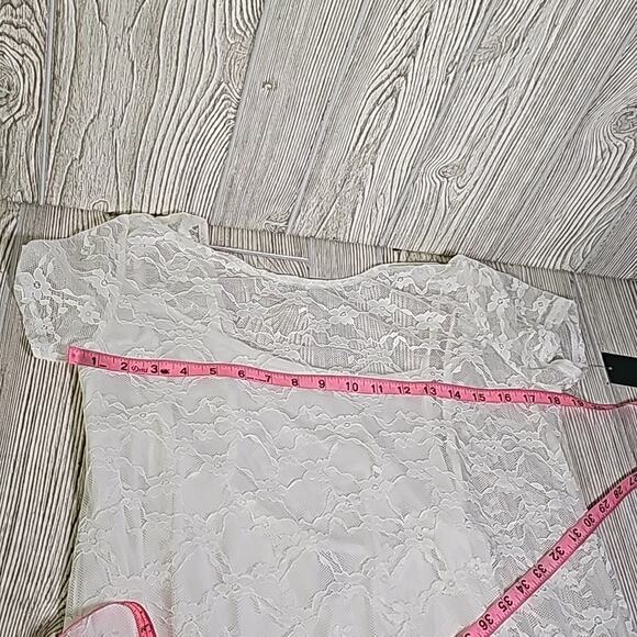 Wild Fable Off White Lace Maxi Dress Over Mini Short Sleeves Womens Large NWT - Picture 11 of 12